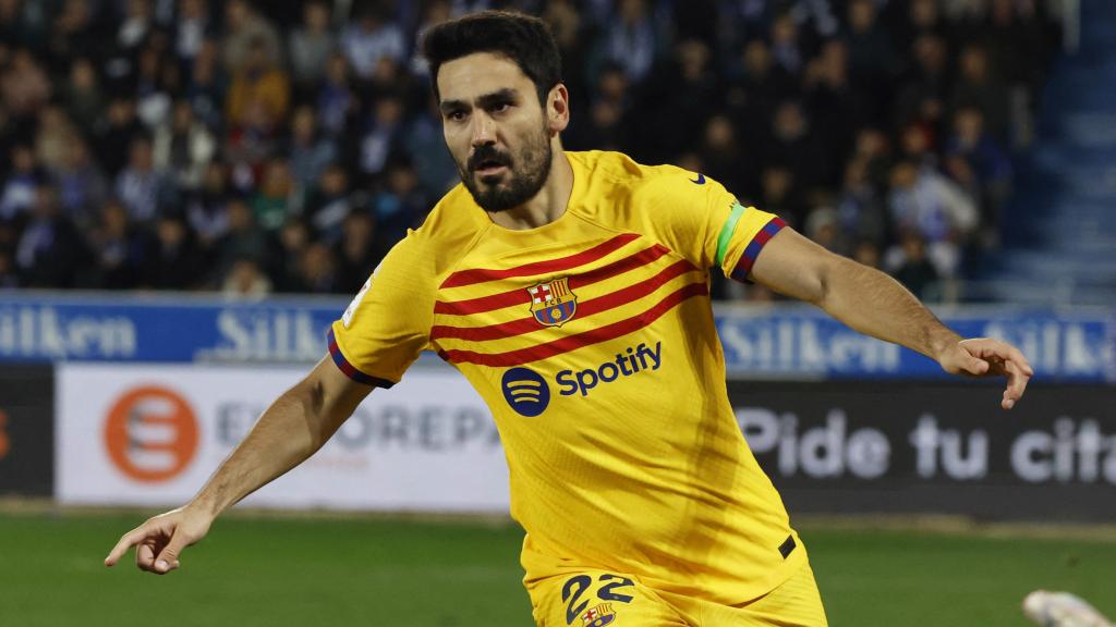 Gündogan celebra su gol frente al Alavés