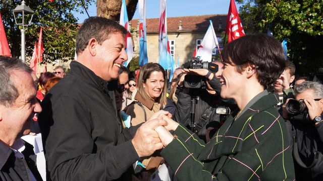 José Ramón Gómez Besteiro y Ana Pontón en Santiago.