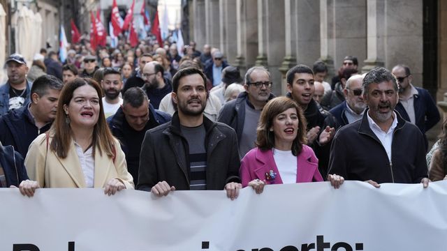 La candidata de Sumar Galicia, Marta Lois, hoy en Santiago de Compostela.