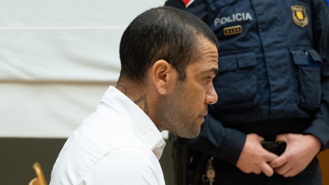 Dani Alves, durante el juicio en la Audiencia de Barcelona por agresión sexual