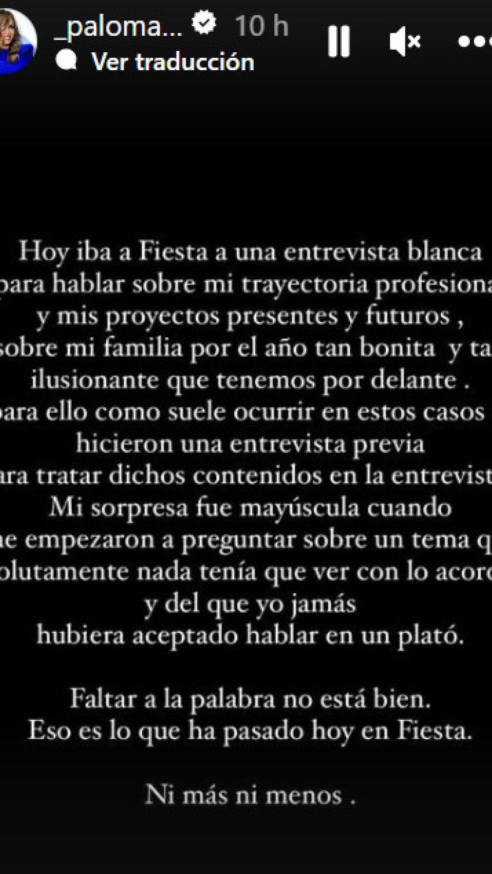 Paloma Lago reacciona al enfado de Emma García en 'Fiesta'.