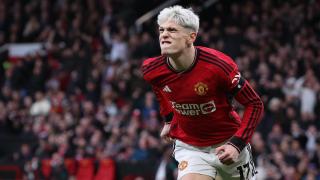 Alejandro Garnacho, del Manchester United, celebra un gol.