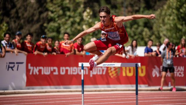 David Pérez Bruque, durante una competición internacional con España.