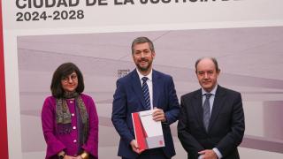 Acto de presentación de la Ciudad de la Justicia de Madrid celebrado este lunes 5 de febrero.