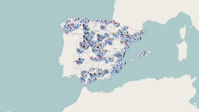 Captura de pantalla del mapa de la DGT.
