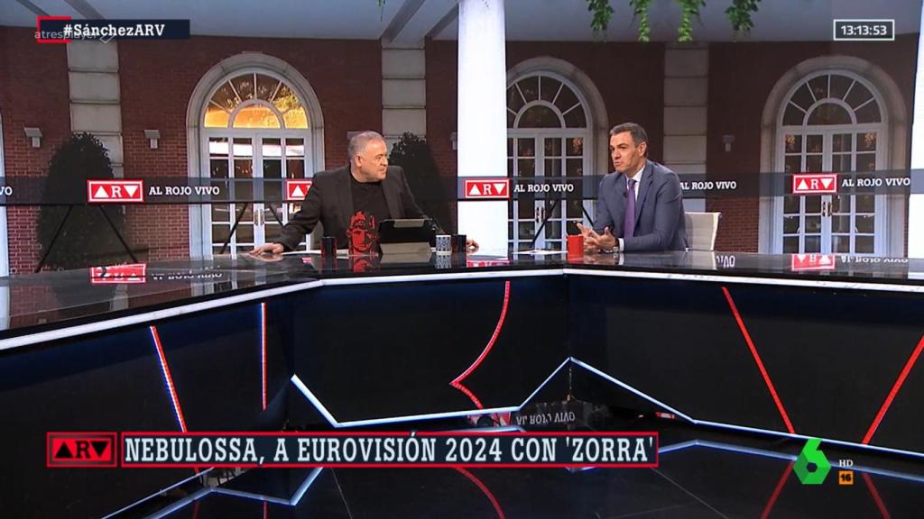 Antonio García Ferreras y Pedro Sánchez en 'Al Rojo Vivo'.