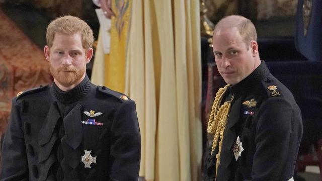 Harry de Inglaterra y Guillermo en una fotografía tomada en un acto público en mayo de 2018.