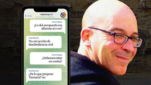 Oriol Soler y una conversación del grupo que creó con periodistas y directivos de medios.