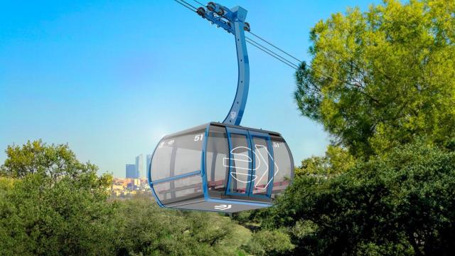 Proyección virtual de un funicular del Teleférico de Madrid tras la reforma que llevará a cabo el Ayuntamiento de Madrid.