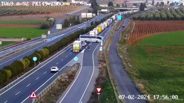 Corte del tráfico en la A-92.