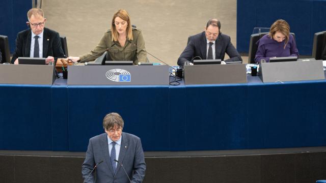 Carles Puigdemont durante su comparecencia del pasado diciembre en el Parlamento Europeo.