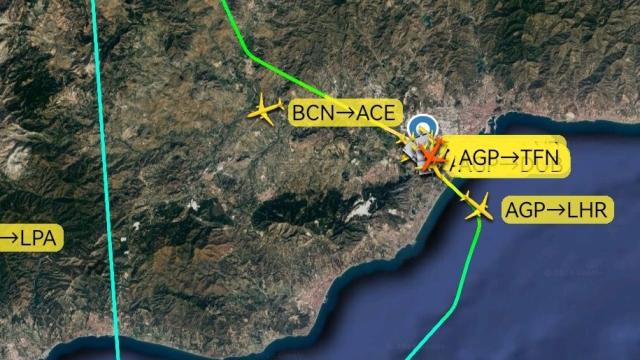 Modificación de la ruta del avión.