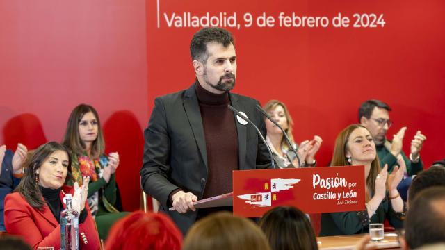 El secretario general del PSCyL, Luis Tudanca, en su intervención en el Comité Ejecutivo Autonómico del partido, este viernes.