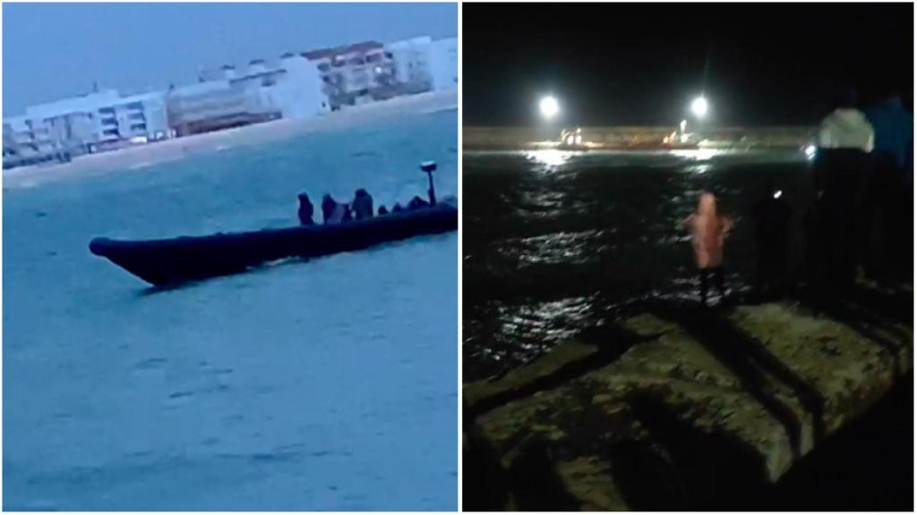 Las narcolanchas en Barbate antes y durante el trágico suceso.