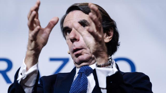 El expresidente del Gobierno José María Aznar, durante un diálogo en la Universidad Francisco de Vitoria en una foto de archivo.