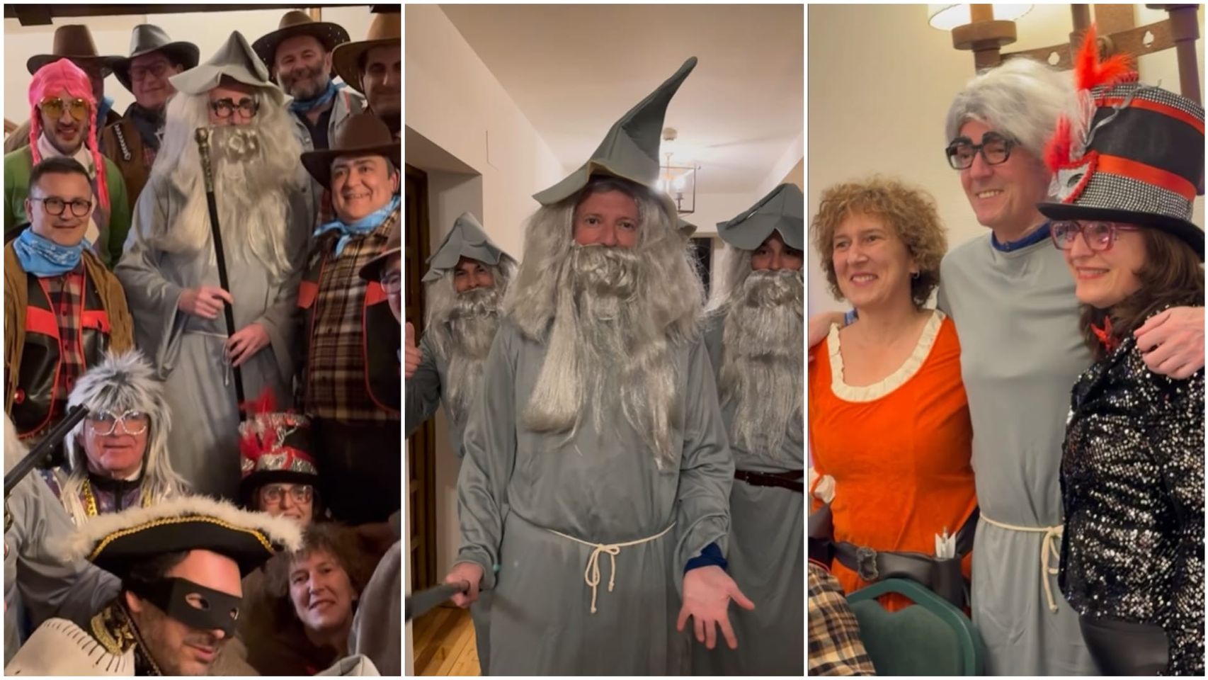 Alfonso Rueda disfrazado de Gandalf en el Xoves de Comadres del Entroido de Verín.