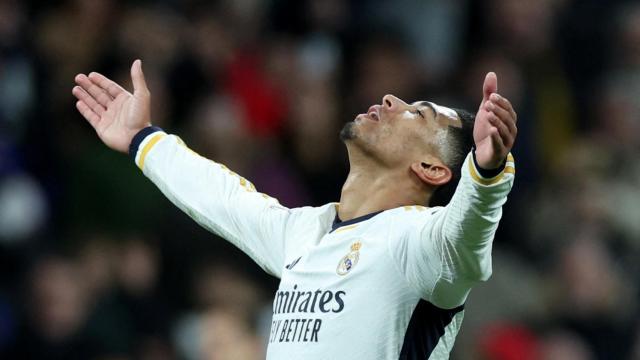 Bellingham celebra uno de sus goles en el partido ante el Girona.