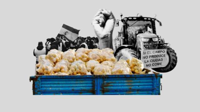 Un montaje con imágenes relacionadas con las protestas.