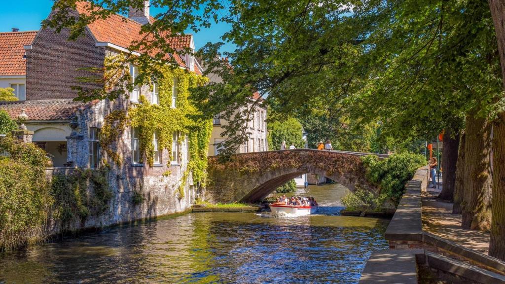 Paisaje en Brujas, Bélgica.