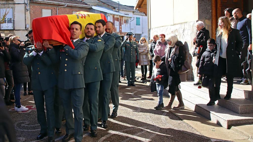 Funeral de David Pérez, uno de los guardias civiles asesinados en Barbate.