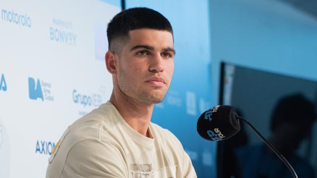 Carlos Alcaraz, en rueda de prensa en Buenos Aires