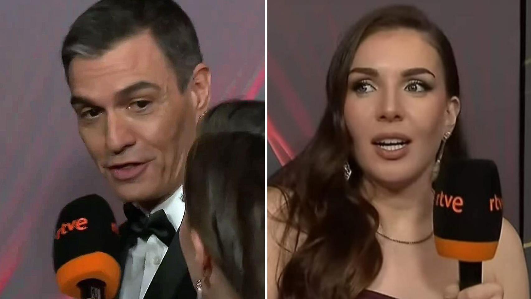 Inés Hernand en la cobertura de los Premios Goya.