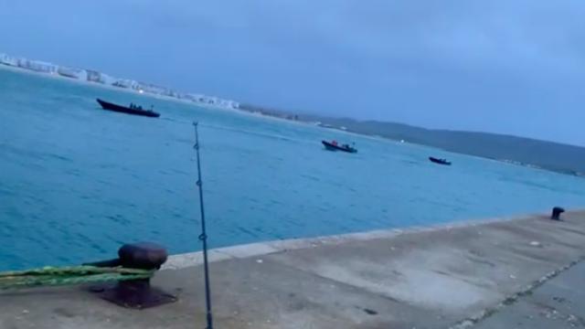 Varias narcolanchas, este viernes en Barbate.