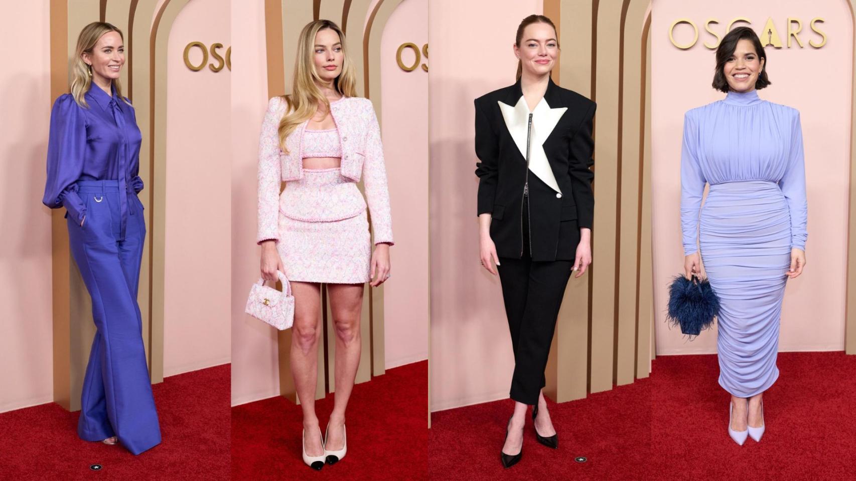 Emily Blunt, Margot Robbie, Emma Stone y America Ferrara en el almuerzo de los Óscars.