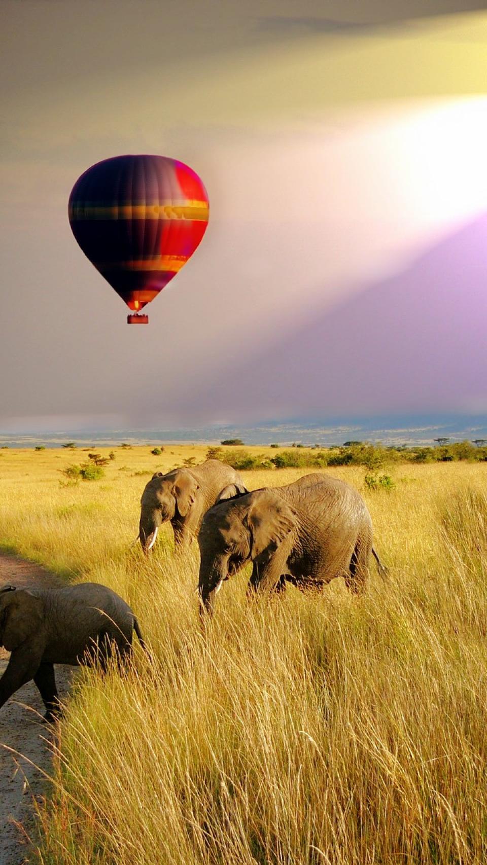 Globo aerostático sobre Tanzania.