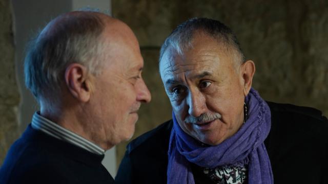 El secretario general de UGT, Pepe Álvarez, y el íder autonómico, Faustino Temprano