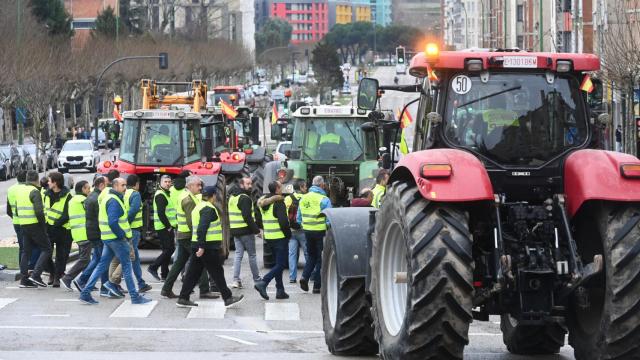 La tractorada de este miércoles en la capital burgalesa.