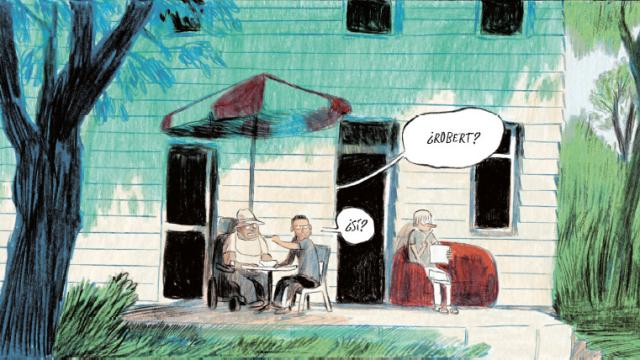 Viñeta de 'Aprendiendo a caer', de Mikael Ross (Reservoir Books)