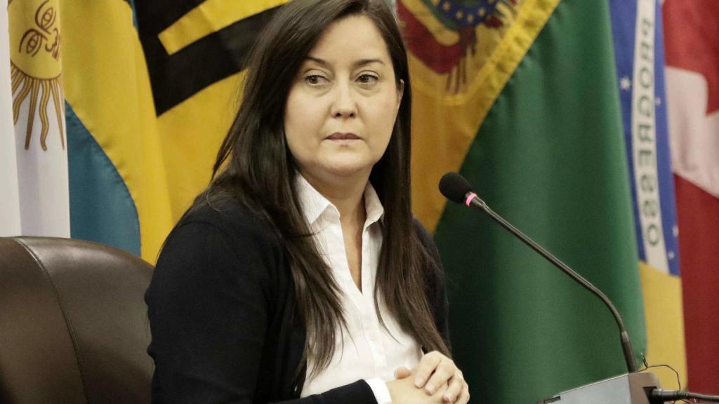 Rocío San Miguel Sosa em audiência na Corte Interamericana de Direitos Humanos (Tribunal IDH),