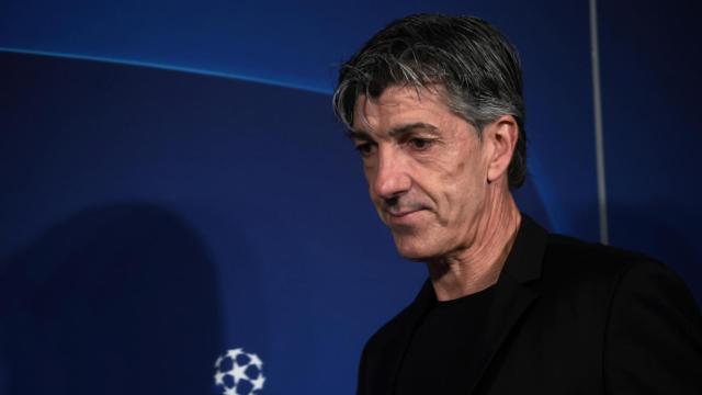 Imanol Alguacil, en una rueda de prensa con la Real Sociedad