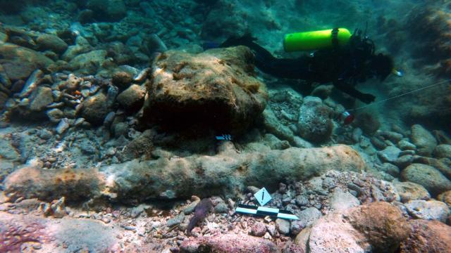 Cañón de hierro del pecio 'Ancla Macuca'.