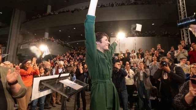 Ana Pontón en un mitin de campaña en el Auditorio Mar de Vigo, a jueves 15 de febrero de 2024.