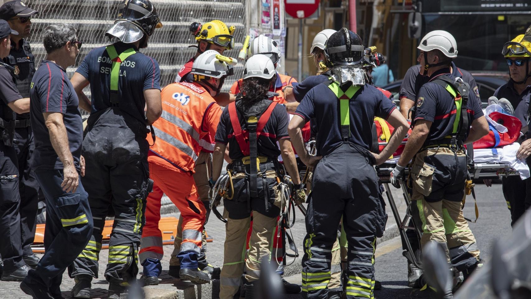 Rescate de un trabajador tras un accidente laboral.