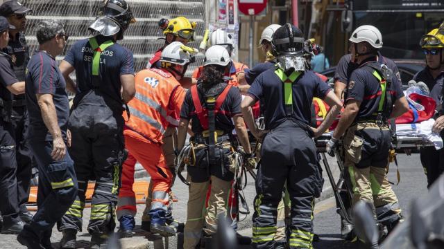 Rescate de un trabajador tras un accidente laboral.