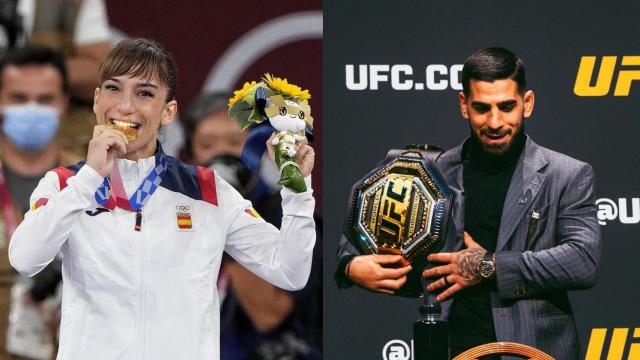 Sandra Sánchez e Ilia Topuria. Foto: Redes sociales de los deportistas.