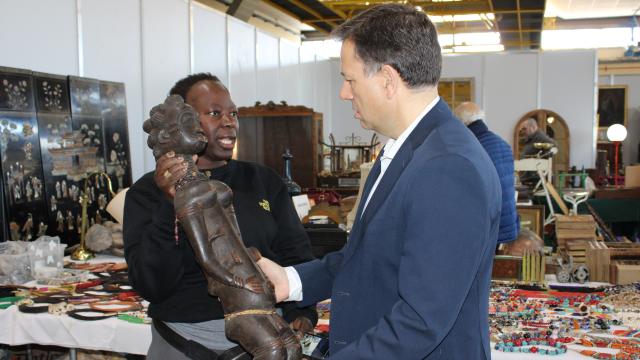 El alcalde, Manuel Serrano, en la inauguración de 'Antigua'.