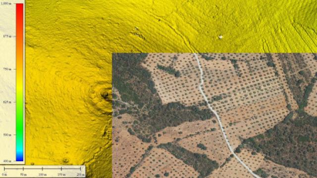 Imagen aérea de uno de los yacimientos prehistóricos.