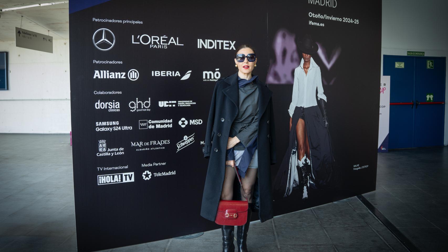 Raquel Sánchez Silva en la MBFWM vestida de Ernesto Naranjo.
