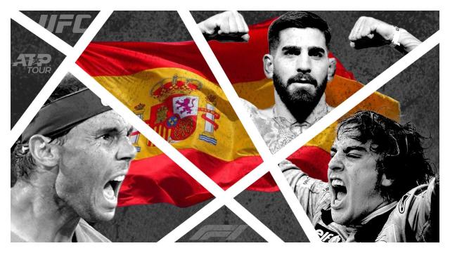 Rafael Nadal, Fernando Alonso e Ilia Topuria, en un fotomontaje