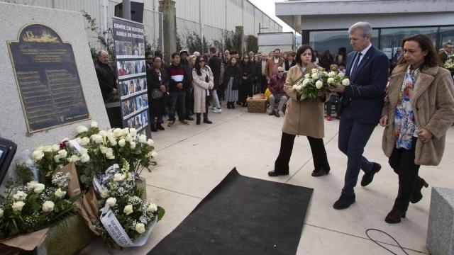 El presidente de la Xunta, Alfonso Rueda, este sábado en el homenaje a víctimas del naufragio del pesquero 'Villa de Pitanxo'.