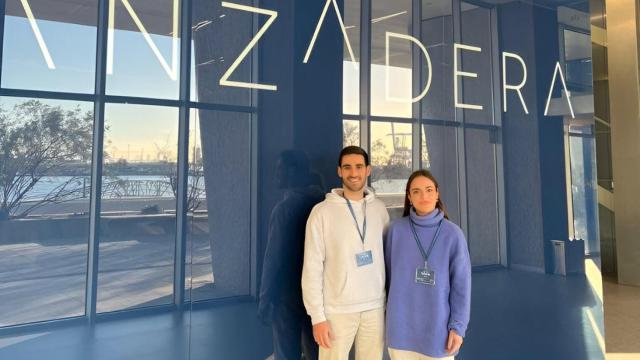 Carlos Núñez y María Hidalgo, CEO y CMO de InkUp, en una foto de archivo en Lanzadera.