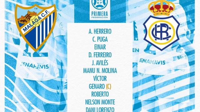 Las alineaciones del Málaga CF vs. Recre: Pellicer mete mano otra vez en el once