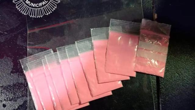 Imagen de una incautación de cocaína rosa por la Policía Municipal de Madrid.