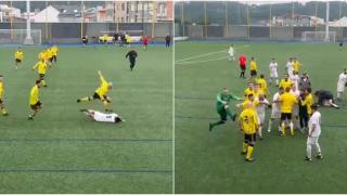 Incidentes durante un partido de fútbol en Meicende, La Coruña