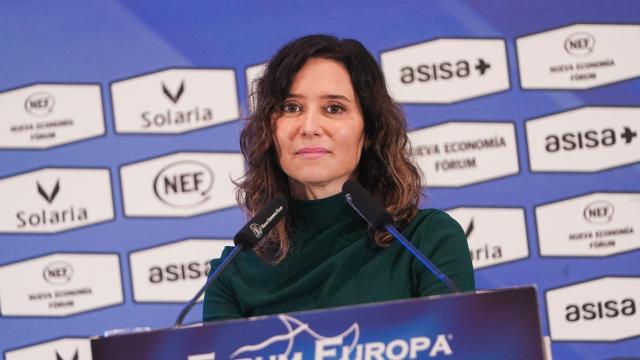 Isabel Díaz Ayuso en el desayuno organizado esta mañana.