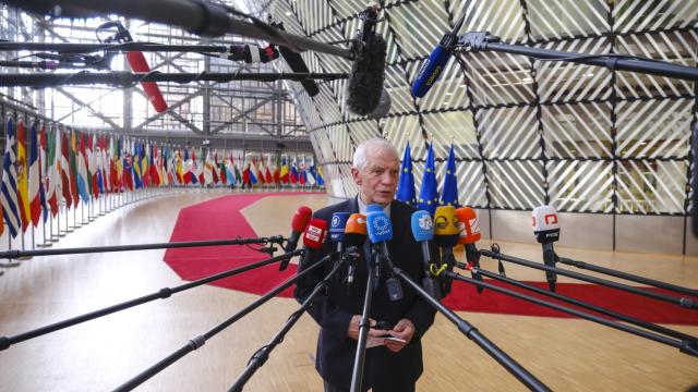 El jefe de la diplomacia de la UE, Josep Borrell, durante la reunión de este lunes en Bruselas